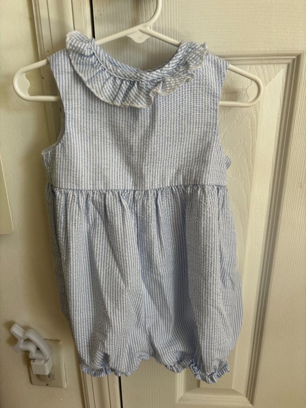 Bailey Boys Blue & White Striped Romper Short